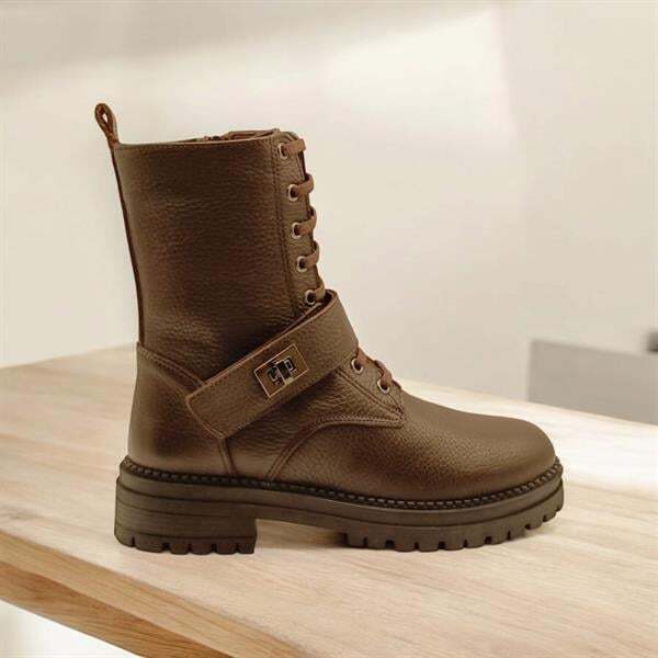 Stone Kahve Deri Kadın Postal - 1