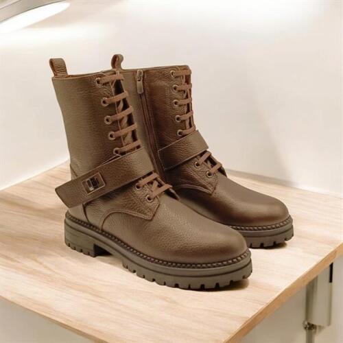 Stone Kahve Deri Kadın Postal - 2