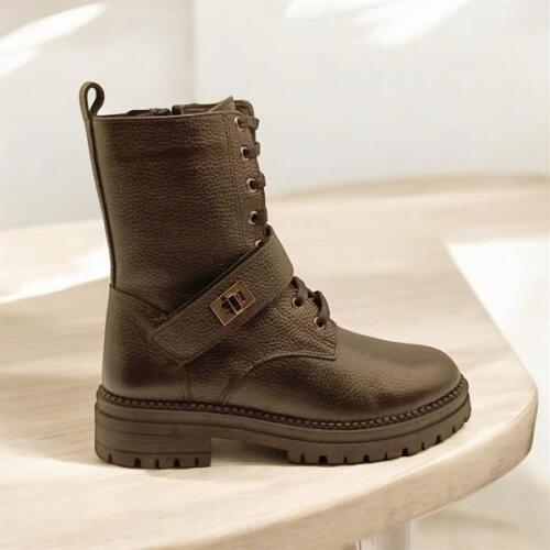 Stone Siyah Deri Kadın Postal