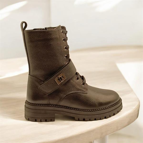 Stone Siyah Deri Kadın Postal - 1