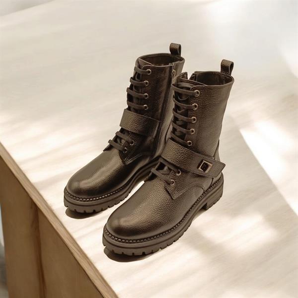 Stone Siyah Deri Kadın Postal - 4