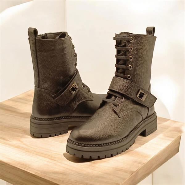 Stone Siyah Deri Kadın Postal - 5