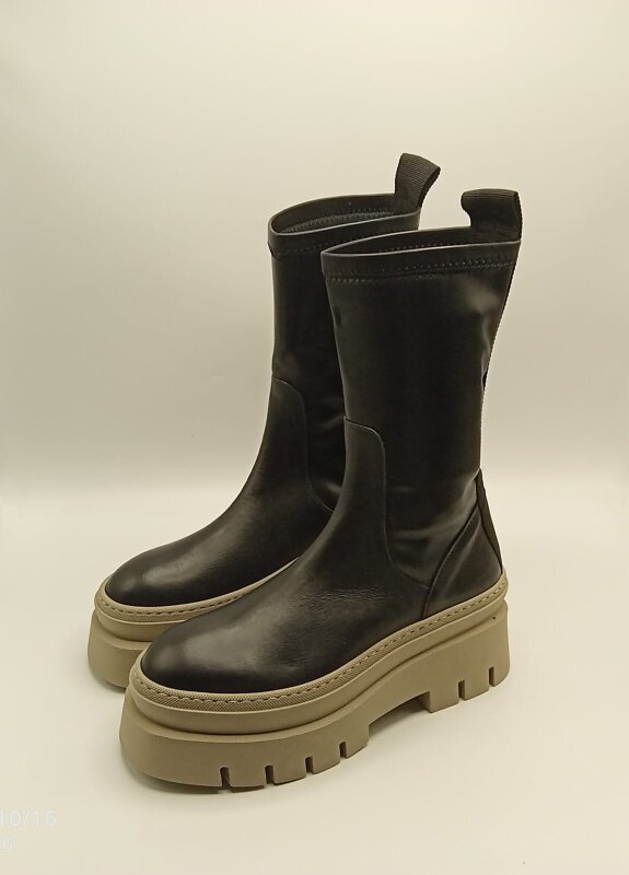 Stretch Kadın Siyah Streç Bot – 29 cm Uzunluk, Termolight Kaymaz Taban, 8 cm Taban - 2