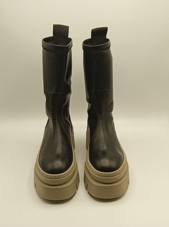 Stretch Kadın Siyah Streç Bot – 29 cm Uzunluk, Termolight Kaymaz Taban, 8 cm Taban - 3