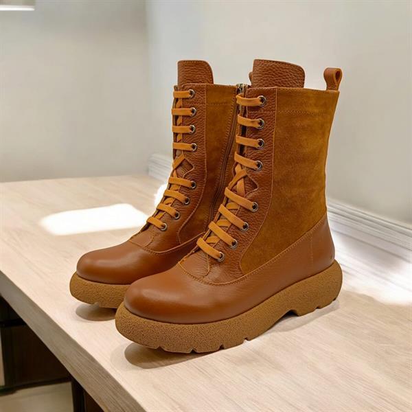 Talin Taba Deri Süet Kadın Postal - 2