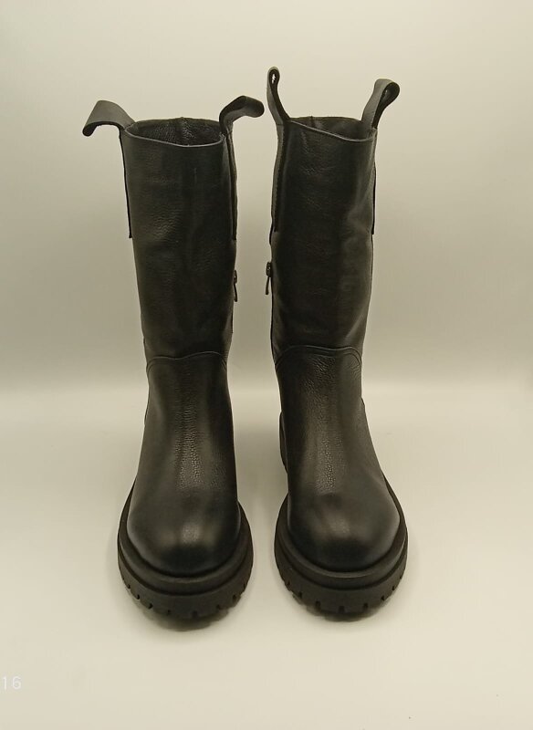 Tamara Siyah Gerçek Deri Kadın Bot – 30 cm Yükseklik, Kaymaz Taban, 4.5 cm Topuk - 2