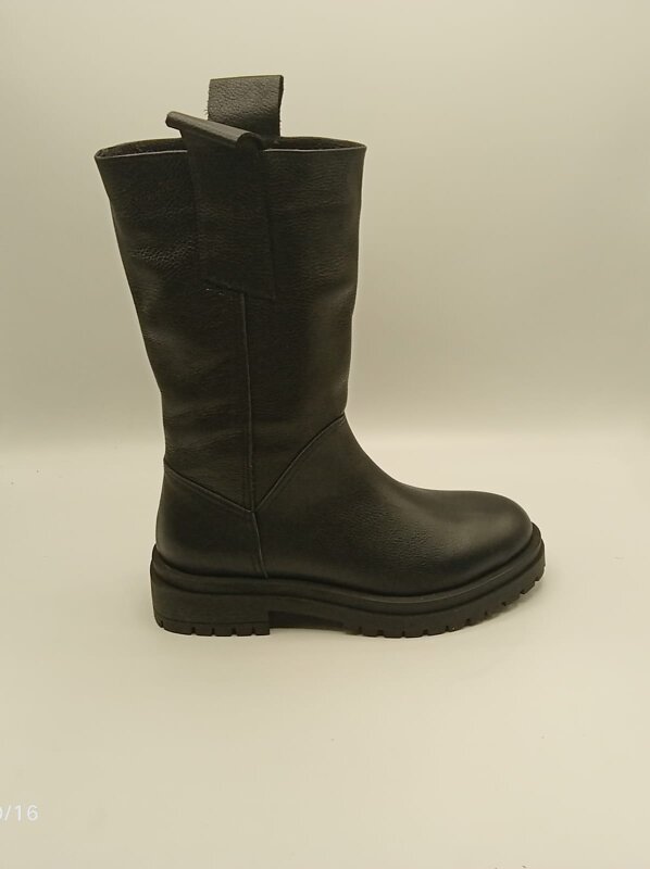 Tamara Siyah Gerçek Deri Kadın Bot – 30 cm Yükseklik, Kaymaz Taban, 4.5 cm Topuk - 4