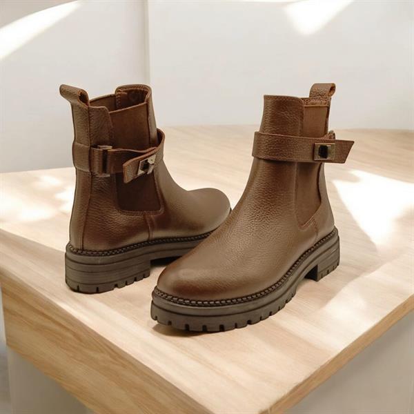 Terra Kahve Deri Kadın Chelsea Bot - 5