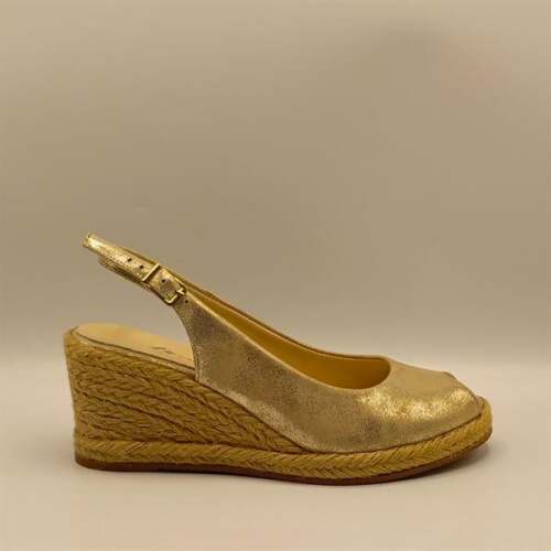 Terre Gold Deri Dolgu Topuk Sandalet