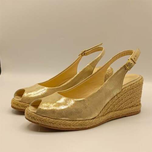 Terre Gold Deri Dolgu Topuk Sandalet - 4