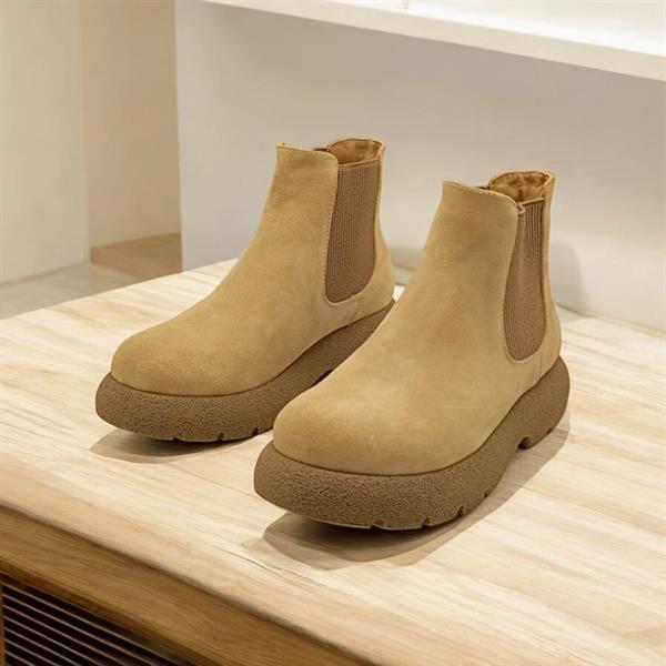 Tuna Bej Süet Kadın Chelsea Bot - 3