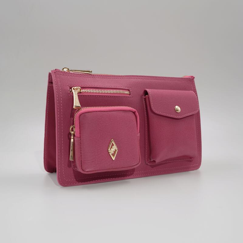 Valeria Fuşya Desenli Parlak Kadın Çapraz Çantası - 4