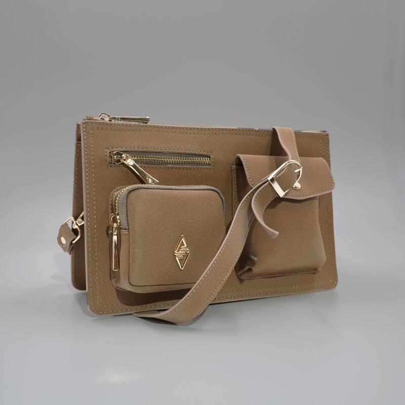 Valeria Vizon Desenli Parlak Kadın Çapraz Çantası