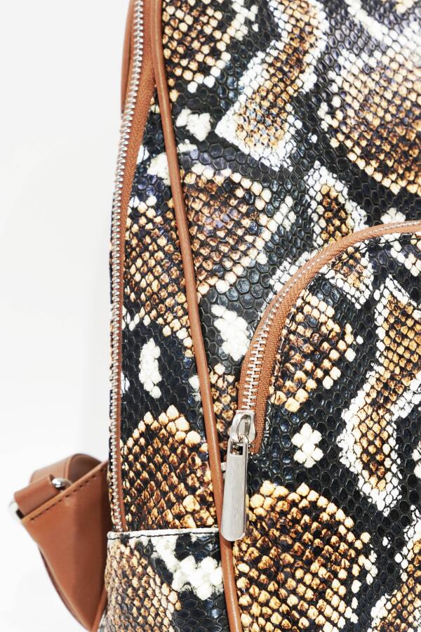 Vanessa Yılan Derili Kadın Sırt Çantası - 1