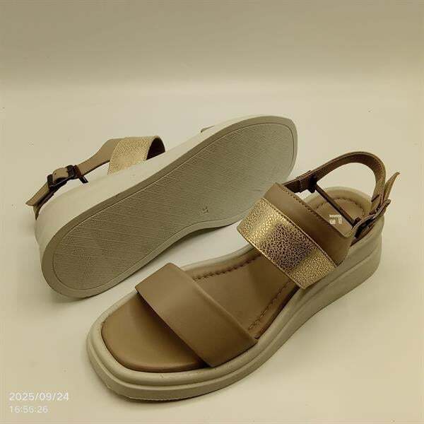 Vizon & Gold Hakiki Deri Sandalet - 5