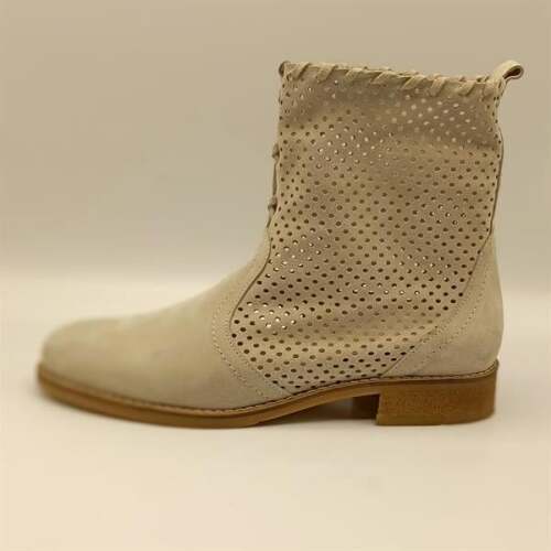 Yazlık Bej Süet Zımbalı Kadın Bot - 8